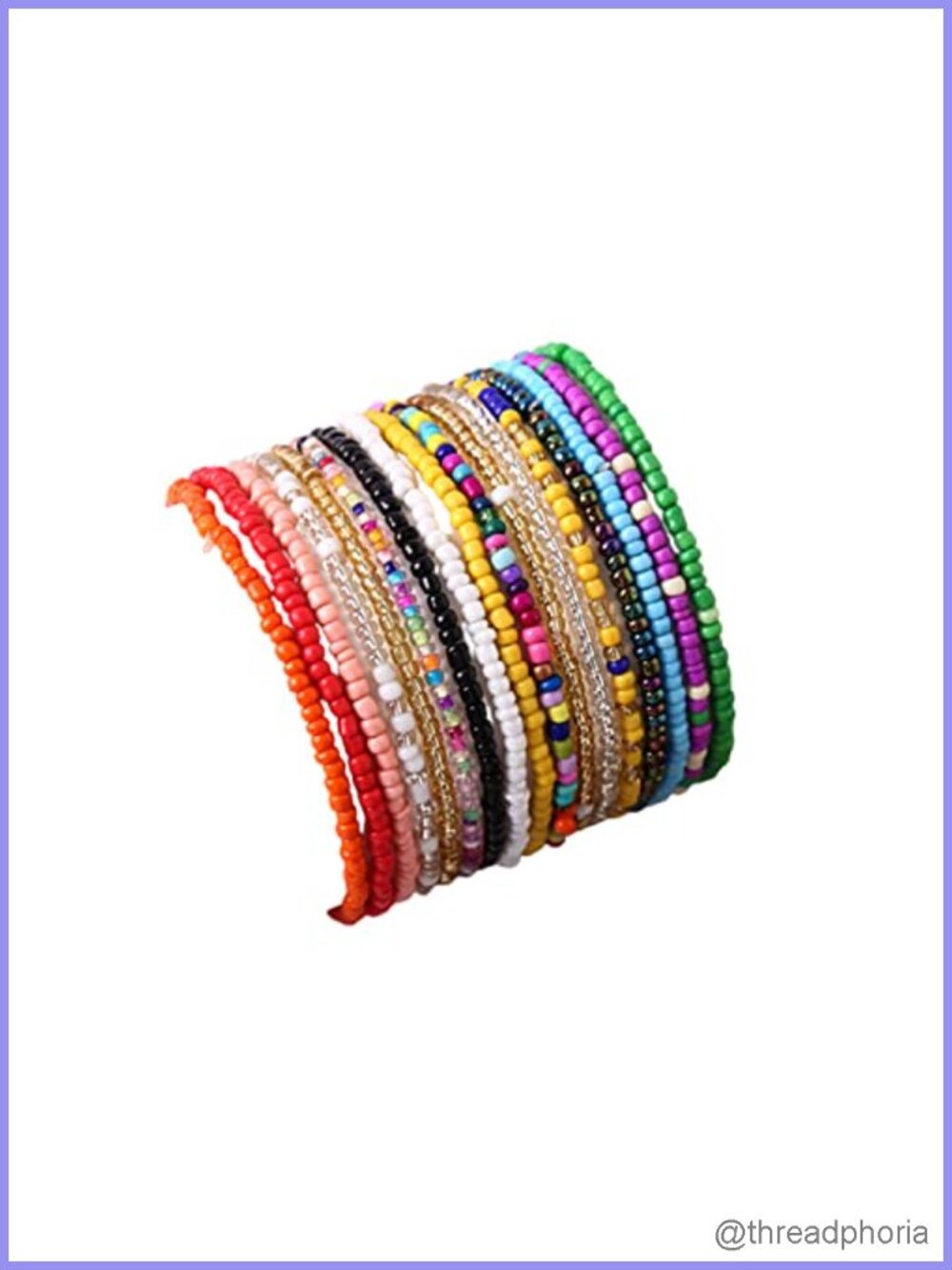 17pcs Stretch Beaded Bracelets Boho Stackable Handmade Ethnic Vintage Jewelry